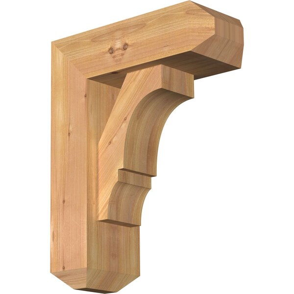 Ekena Millwork Balboa Craftsman Smooth Bracket w/ Offset Brace, Western Red Cedar, 5 1/2"W x 14"D x 18"H BKT0604X14X18BOA04SWR - main
